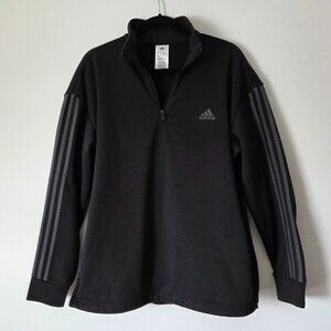 Adidas black on black quarter zip pullover sweater - size L